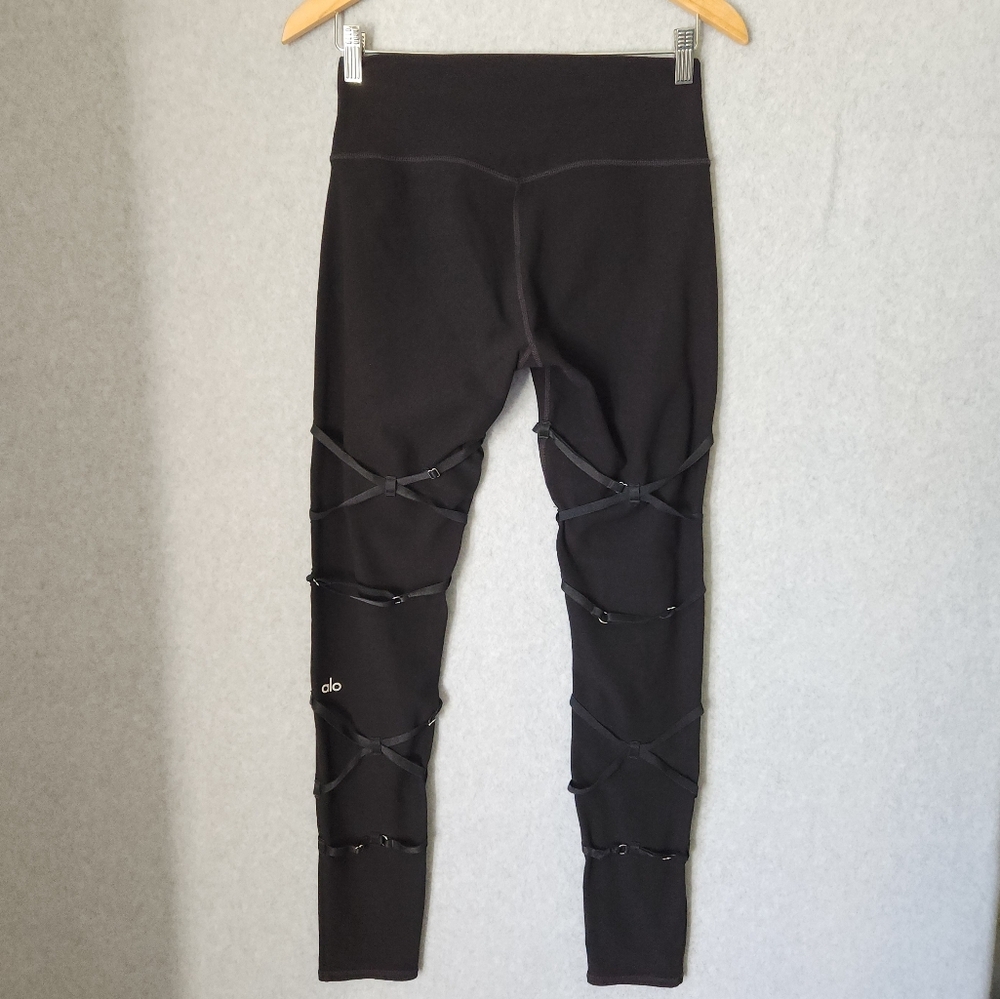 ALO Spotlight Leggings High Waist Strappy Gothic Ballet Sexy Yoga Medium